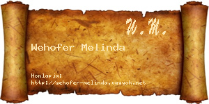Wehofer Melinda névjegykártya