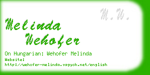 melinda wehofer business card